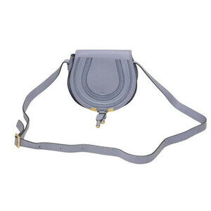 Chloe Marcie Saddle Bag Blue Calfskin